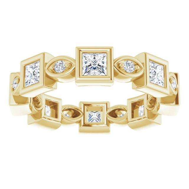 1.57 ct. Princess & Round Diamond Eternity Band-VIRABYANI